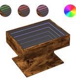 VidaXL Salontafel met LED 70x50x45 cm bewerkt hout gerookt eikenkleur