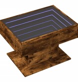VidaXL Salontafel met LED 70x50x45 cm bewerkt hout gerookt eikenkleur