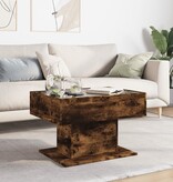 VidaXL Salontafel met LED 70x50x45 cm bewerkt hout gerookt eikenkleur