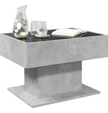 VidaXL Salontafel met LED 70x50x45 cm bewerkt hout betongrijs