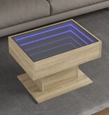 VidaXL Salontafel met LED 70x50x45 cm bewerkt hout sonoma eikenkleurig