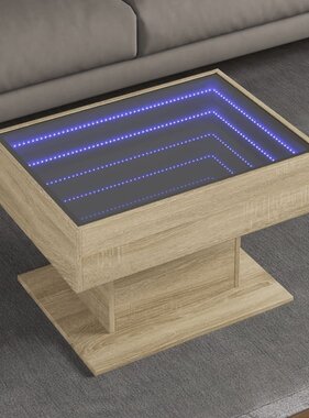 VidaXL Salontafel met LED 70x50x45 cm bewerkt hout sonoma eikenkleurig