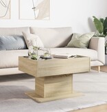 VidaXL Salontafel met LED 70x50x45 cm bewerkt hout sonoma eikenkleurig