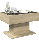 VidaXL Salontafel met LED 70x50x45 cm bewerkt hout sonoma eikenkleurig
