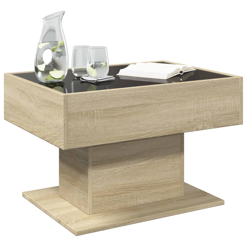VidaXL Salontafel met LED 70x50x45 cm bewerkt hout sonoma eikenkleurig