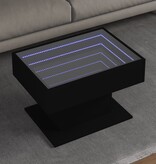 VidaXL Salontafel met LED 70x50x45 cm bewerkt hout zwart