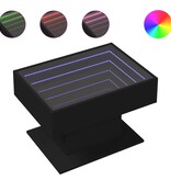 VidaXL Salontafel met LED 70x50x45 cm bewerkt hout zwart