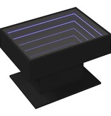 VidaXL Salontafel met LED 70x50x45 cm bewerkt hout zwart