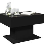 VidaXL Salontafel met LED 70x50x45 cm bewerkt hout zwart