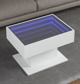 VidaXL Salontafel met LED 70x50x45 cm bewerkt hout wit