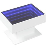 VidaXL Salontafel met LED 70x50x45 cm bewerkt hout wit