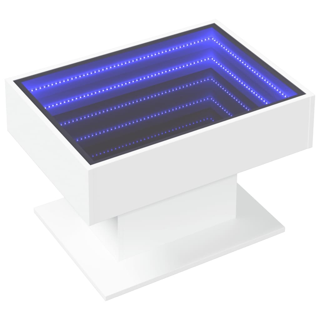VidaXL Salontafel met LED 70x50x45 cm bewerkt hout wit