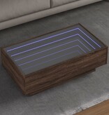 VidaXL Salontafel met LED 90x50x30 cm bewerkt hout bruin eikenkleurig