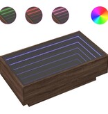 VidaXL Salontafel met LED 90x50x30 cm bewerkt hout bruin eikenkleurig