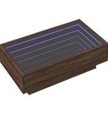 VidaXL Salontafel met LED 90x50x30 cm bewerkt hout bruin eikenkleurig