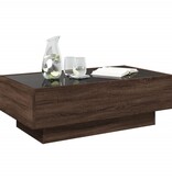 VidaXL Salontafel met LED 90x50x30 cm bewerkt hout bruin eikenkleurig