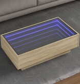 VidaXL Salontafel met LED 90x50x30 cm bewerkt hout sonoma eikenkleurig
