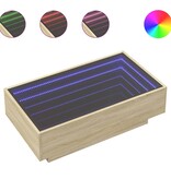 VidaXL Salontafel met LED 90x50x30 cm bewerkt hout sonoma eikenkleurig