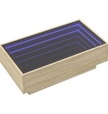 VidaXL Salontafel met LED 90x50x30 cm bewerkt hout sonoma eikenkleurig