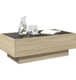 VidaXL Salontafel met LED 90x50x30 cm bewerkt hout sonoma eikenkleurig