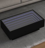 VidaXL Salontafel met LED 90x50x30 cm bewerkt hout zwart