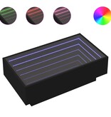 VidaXL Salontafel met LED 90x50x30 cm bewerkt hout zwart