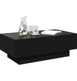 VidaXL Salontafel met LED 90x50x30 cm bewerkt hout zwart