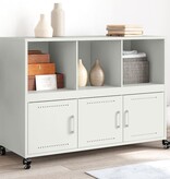 VidaXL Dressoir 100,5x39x72 cm koudgewalst staal wit