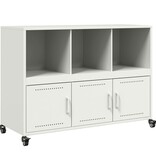 VidaXL Dressoir 100,5x39x72 cm koudgewalst staal wit
