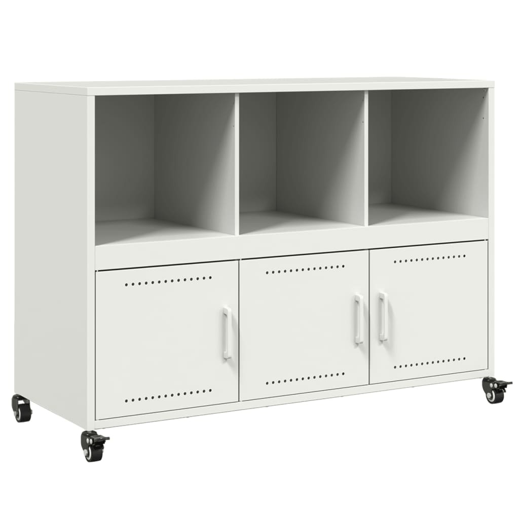 VidaXL Dressoir 100,5x39x72 cm koudgewalst staal wit