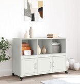 VidaXL Dressoir 100,5x39x72 cm koudgewalst staal wit
