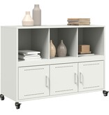 VidaXL Dressoir 100,5x39x72 cm koudgewalst staal wit