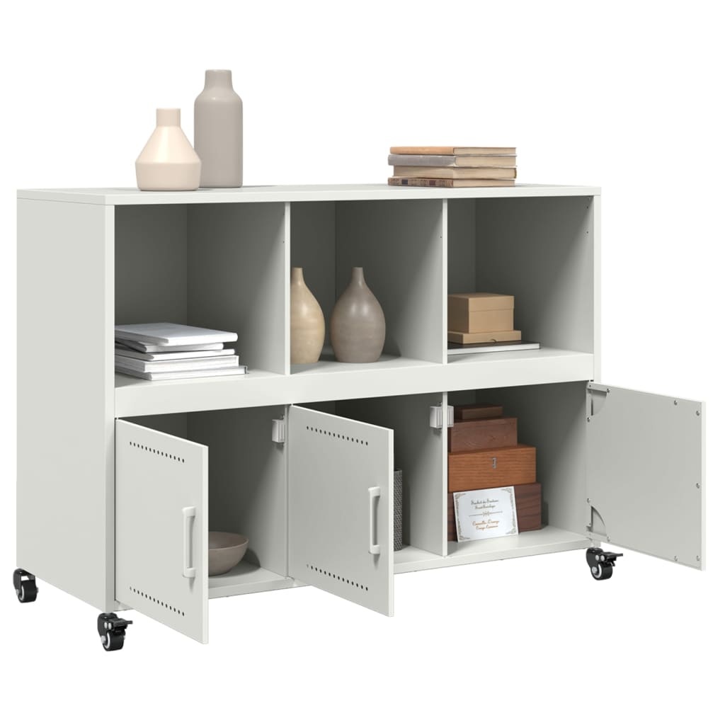 VidaXL Dressoir 100,5x39x72 cm koudgewalst staal wit