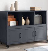 VidaXL Dressoir 100,5x39x72 cm koudgewalst staal antracietkleurig