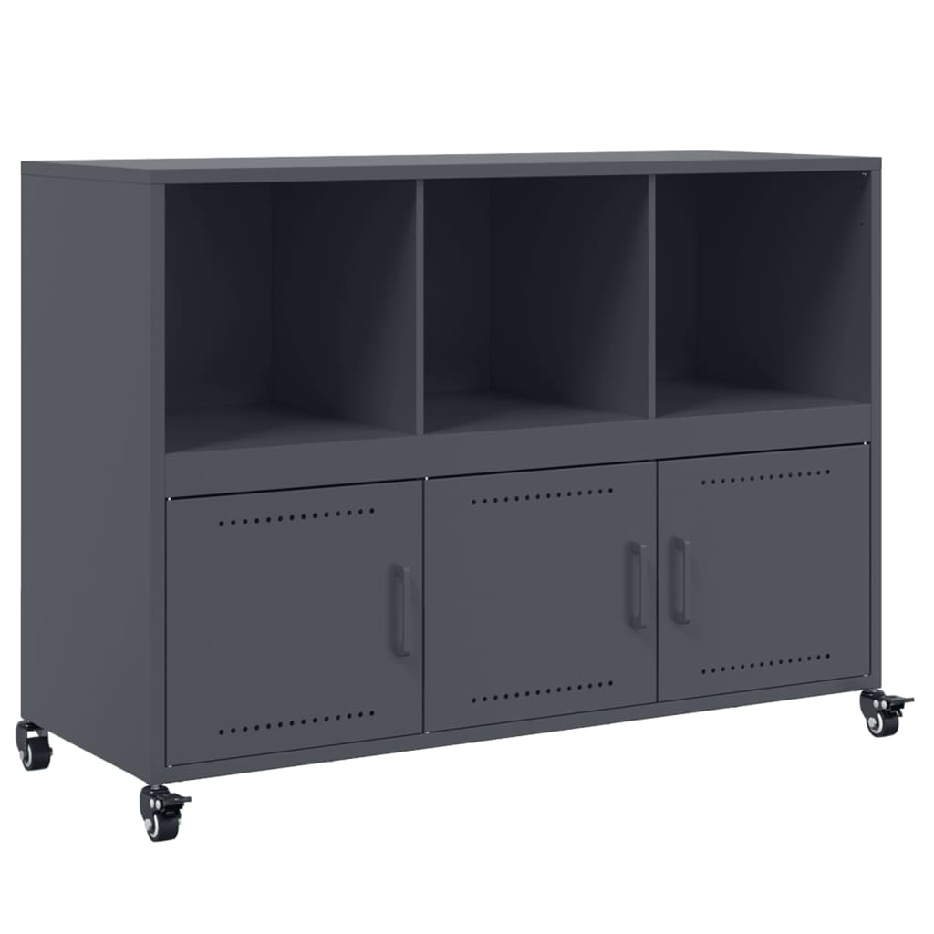 VidaXL Dressoir 100,5x39x72 cm koudgewalst staal antracietkleurig
