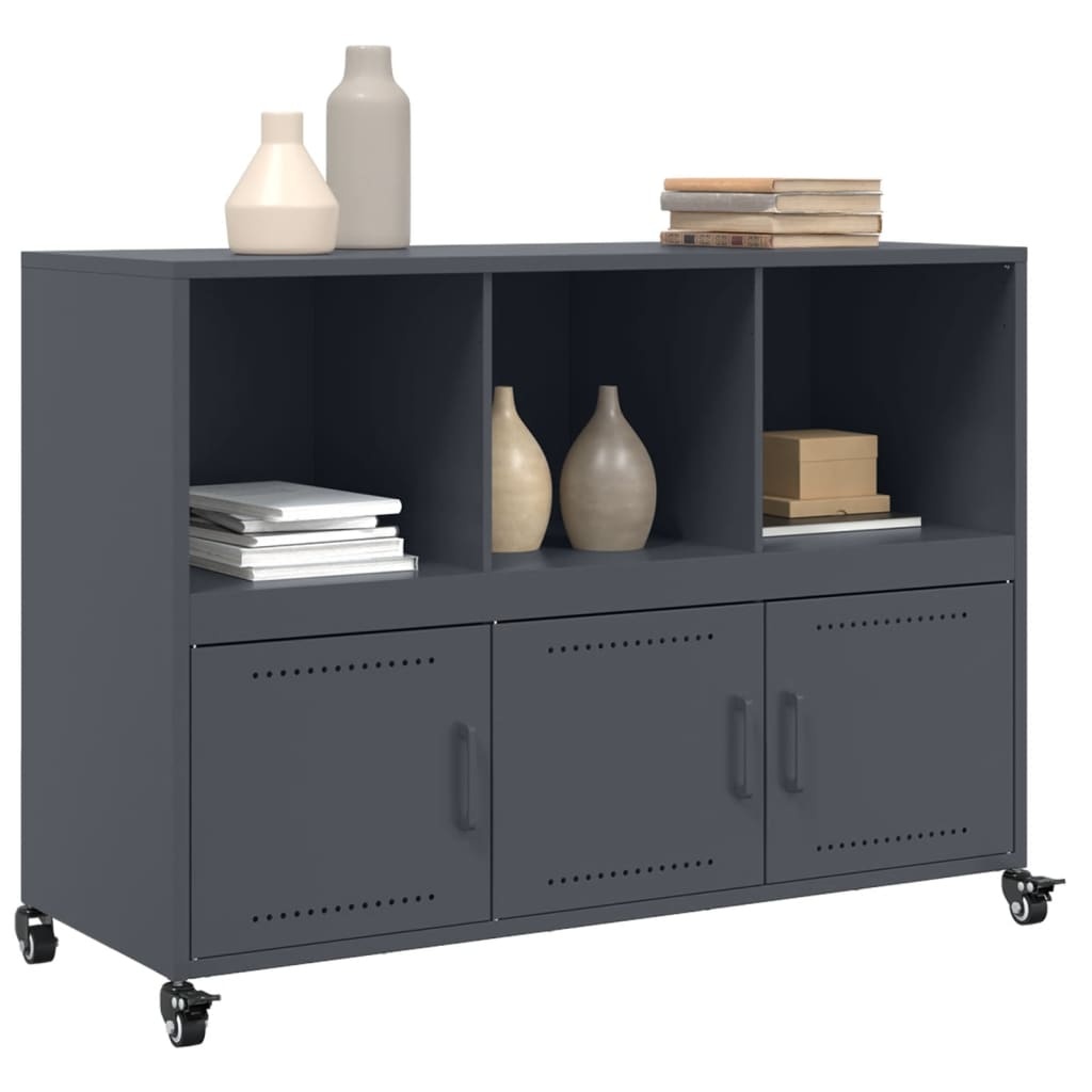 VidaXL Dressoir 100,5x39x72 cm koudgewalst staal antracietkleurig