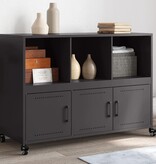 VidaXL Dressoir 100,5x39x72 cm koudgewalst staal zwart