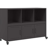 VidaXL Dressoir 100,5x39x72 cm koudgewalst staal zwart