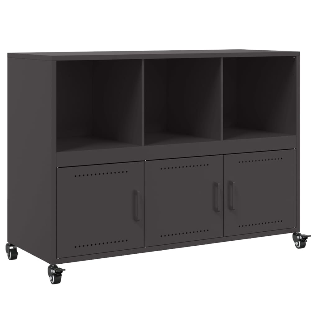 VidaXL Dressoir 100,5x39x72 cm koudgewalst staal zwart