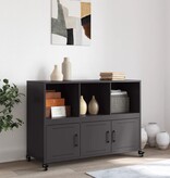 VidaXL Dressoir 100,5x39x72 cm koudgewalst staal zwart