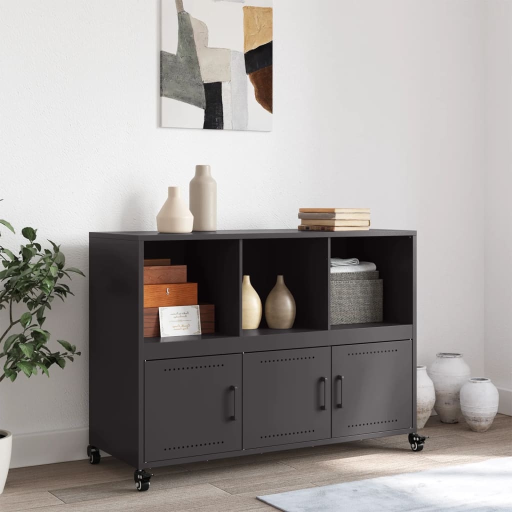VidaXL Dressoir 100,5x39x72 cm koudgewalst staal zwart