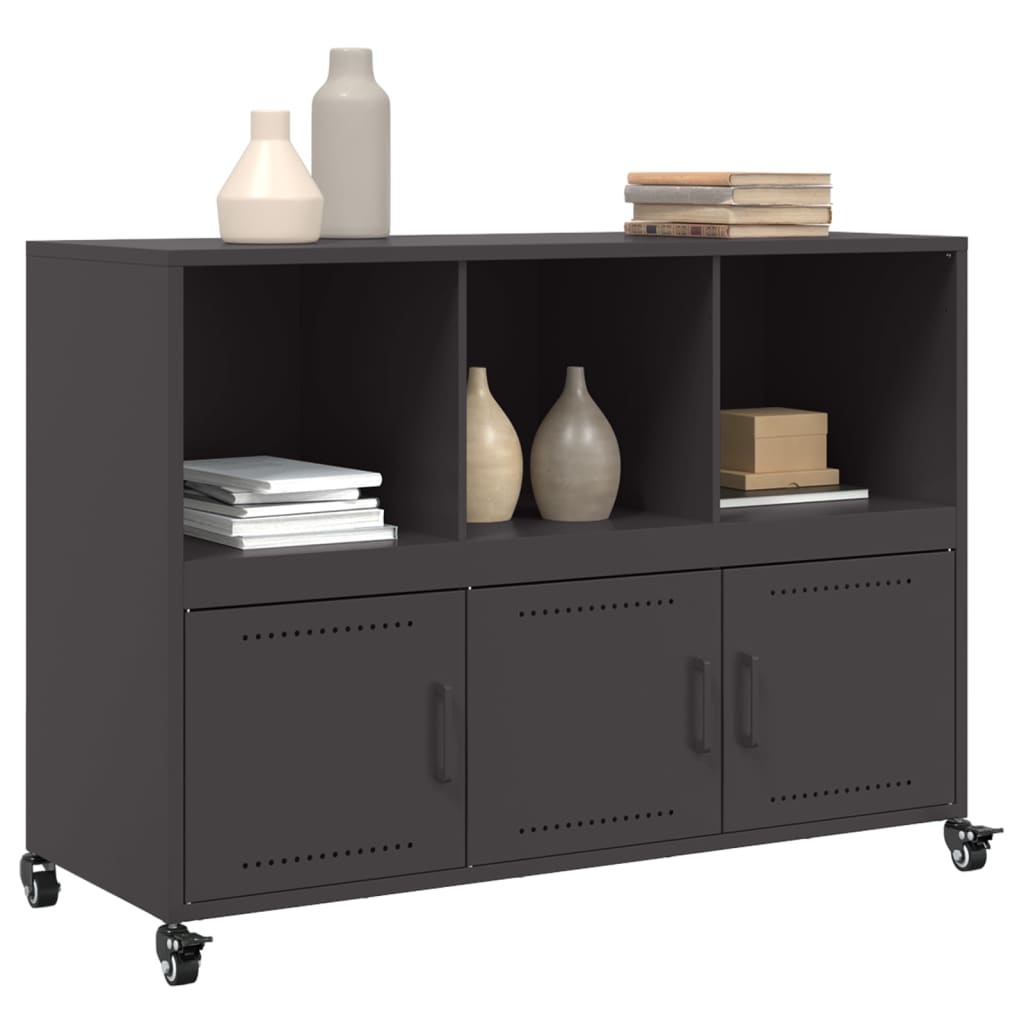 VidaXL Dressoir 100,5x39x72 cm koudgewalst staal zwart