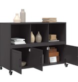 VidaXL Dressoir 100,5x39x72 cm koudgewalst staal zwart