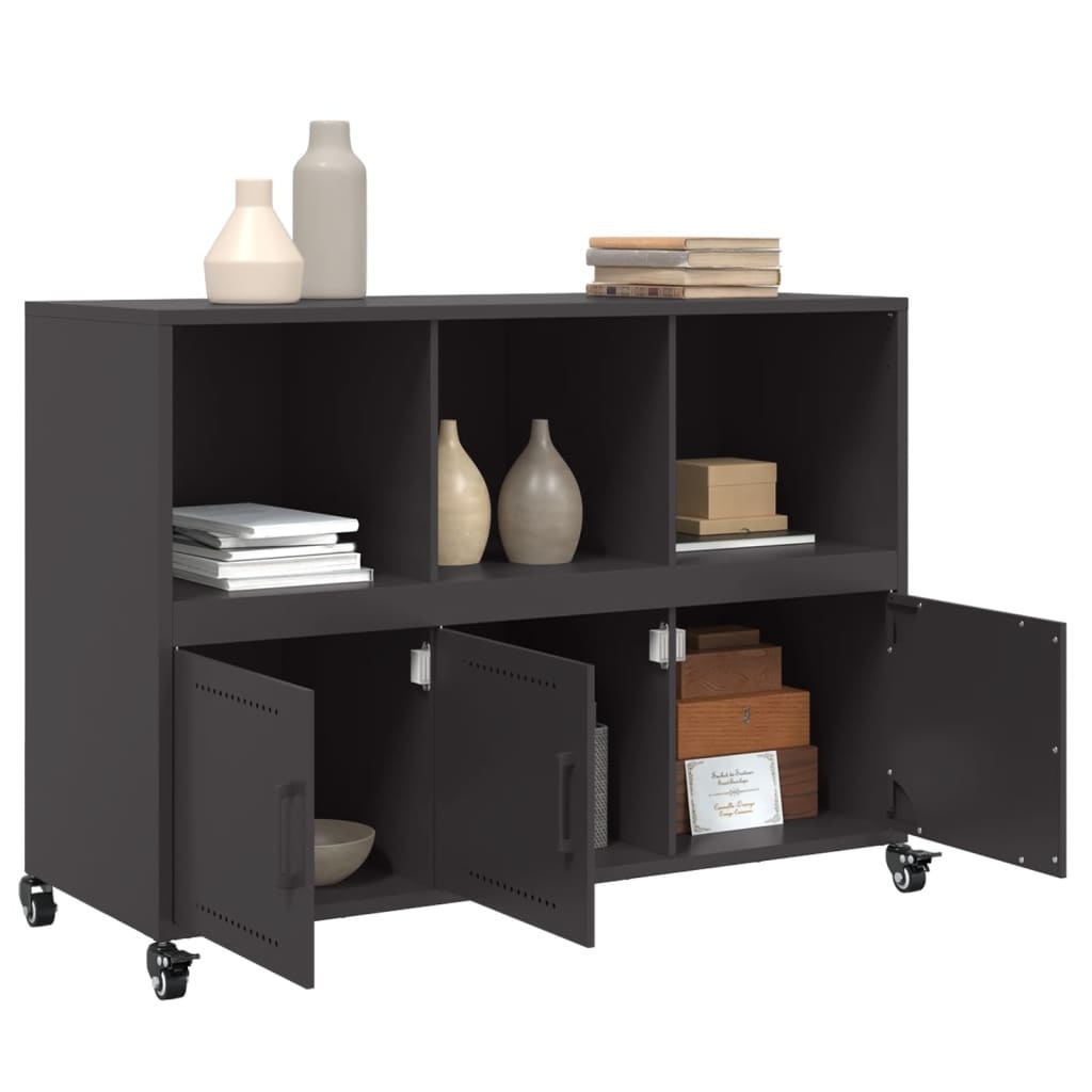 VidaXL Dressoir 100,5x39x72 cm koudgewalst staal zwart