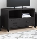 VidaXL Tv-meubel 68x39x43,5 cm koudgewalst staal zwart