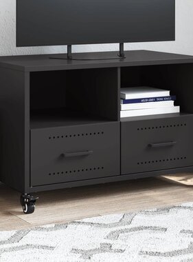 VidaXL Tv-meubel 68x39x43,5 cm koudgewalst staal zwart