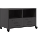 VidaXL Tv-meubel 68x39x43,5 cm koudgewalst staal zwart