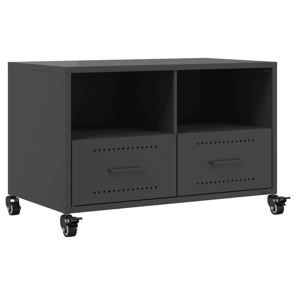 VidaXL Tv-meubel 68x39x43,5 cm koudgewalst staal zwart