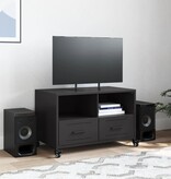 VidaXL Tv-meubel 68x39x43,5 cm koudgewalst staal zwart