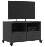 VidaXL Tv-meubel 68x39x43,5 cm koudgewalst staal zwart
